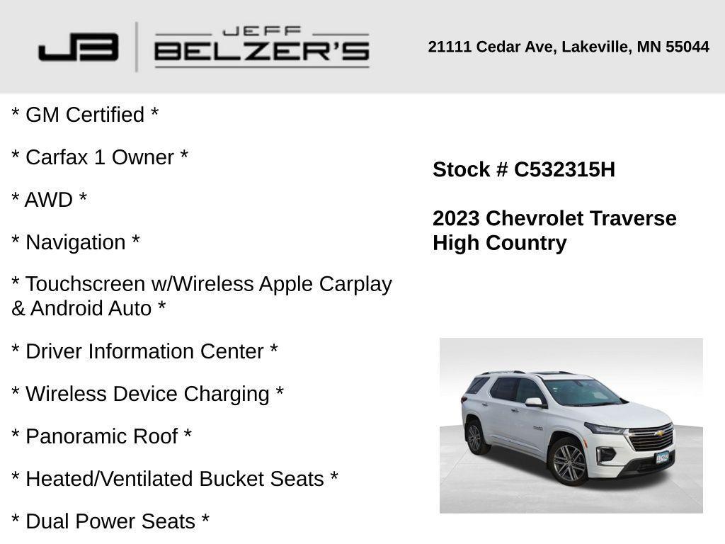 used 2023 Chevrolet Traverse car, priced at $41,264