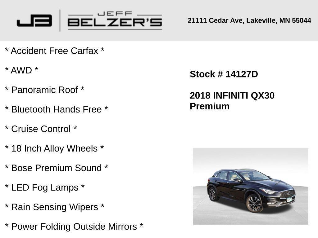 used 2018 INFINITI QX30 car, priced at $17,996