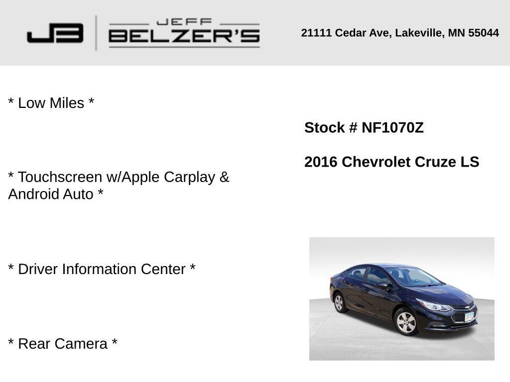 used 2016 Chevrolet Cruze car, priced at $9,428