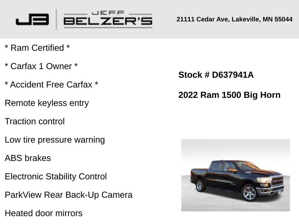 used 2022 Ram 1500 car, priced at $37,449