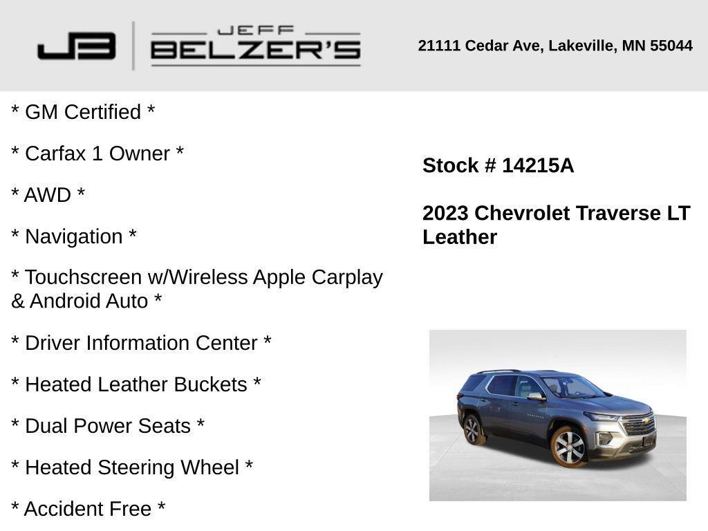 used 2023 Chevrolet Traverse car, priced at $30,591