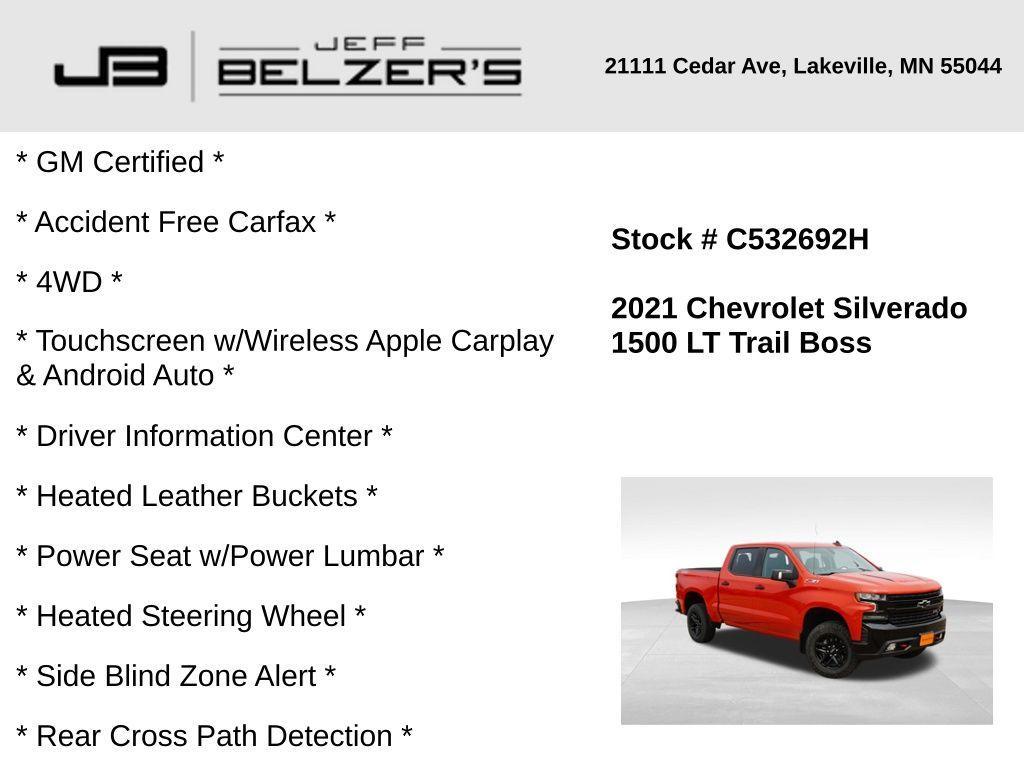 used 2021 Chevrolet Silverado 1500 car, priced at $39,487
