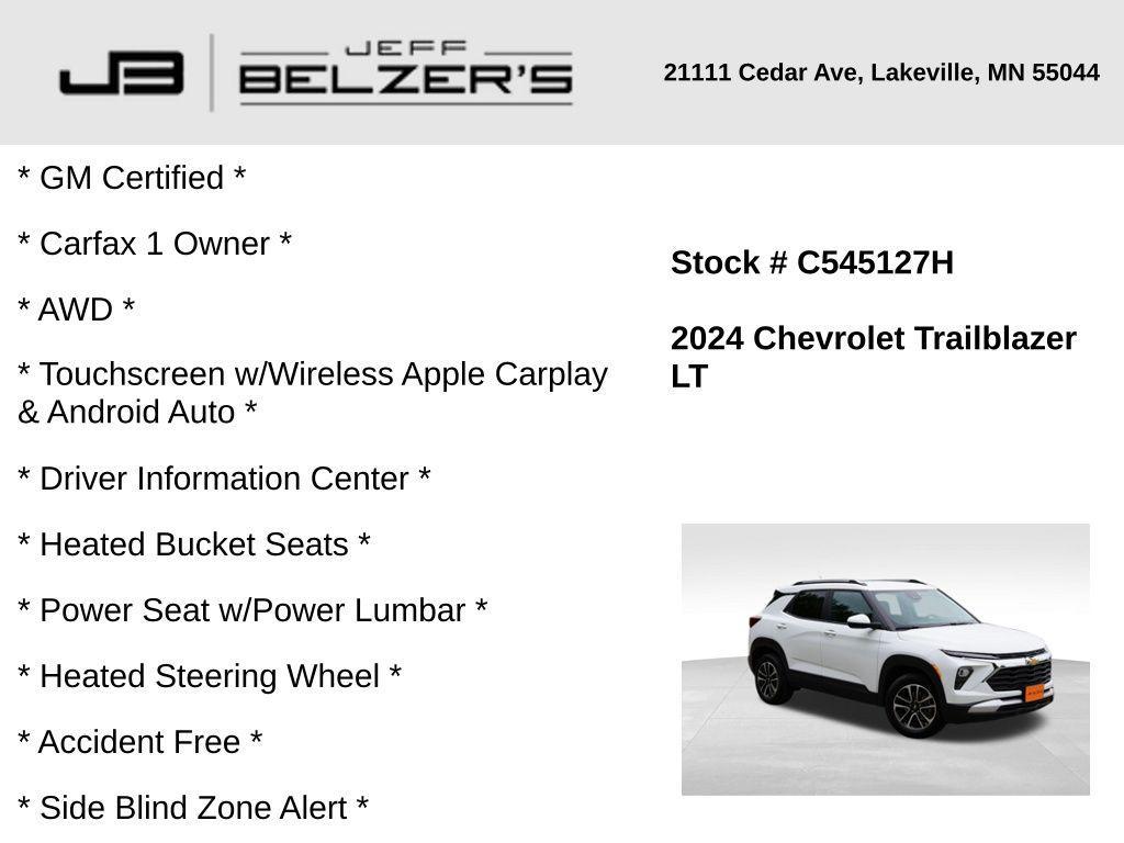 used 2024 Chevrolet TrailBlazer car, priced at $25,446