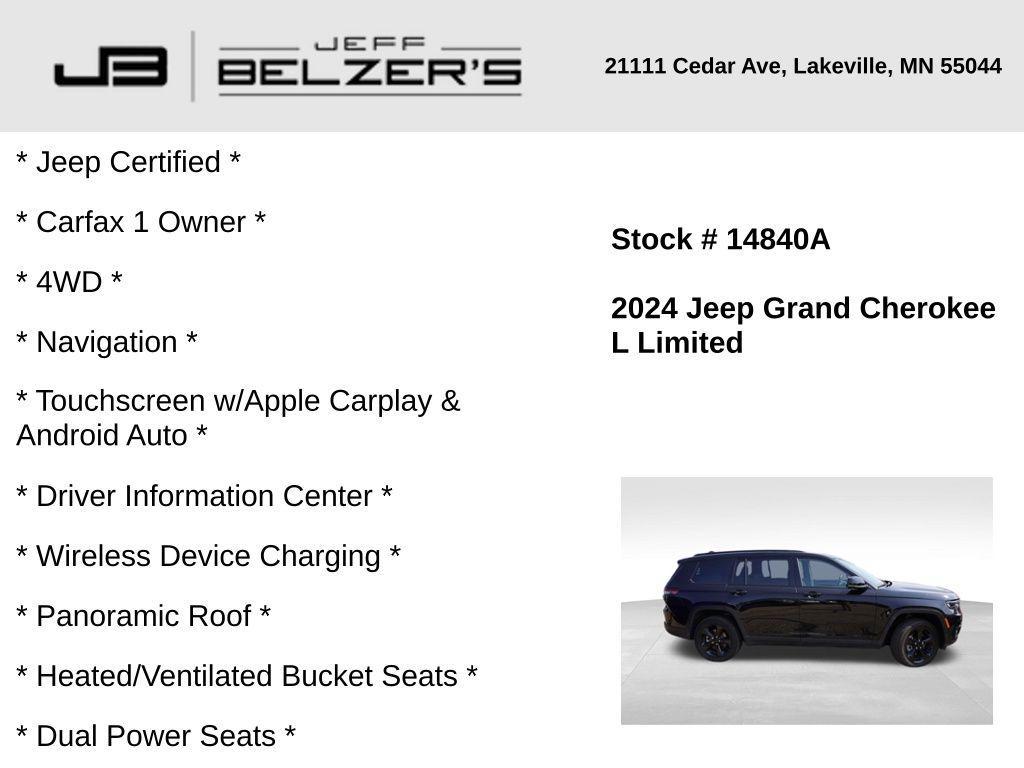 used 2024 Jeep Grand Cherokee L car, priced at $38,661