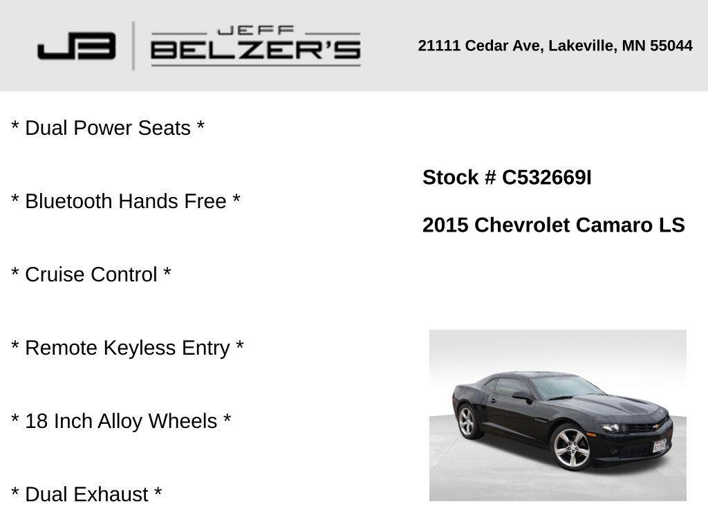 used 2015 Chevrolet Camaro car, priced at $14,525