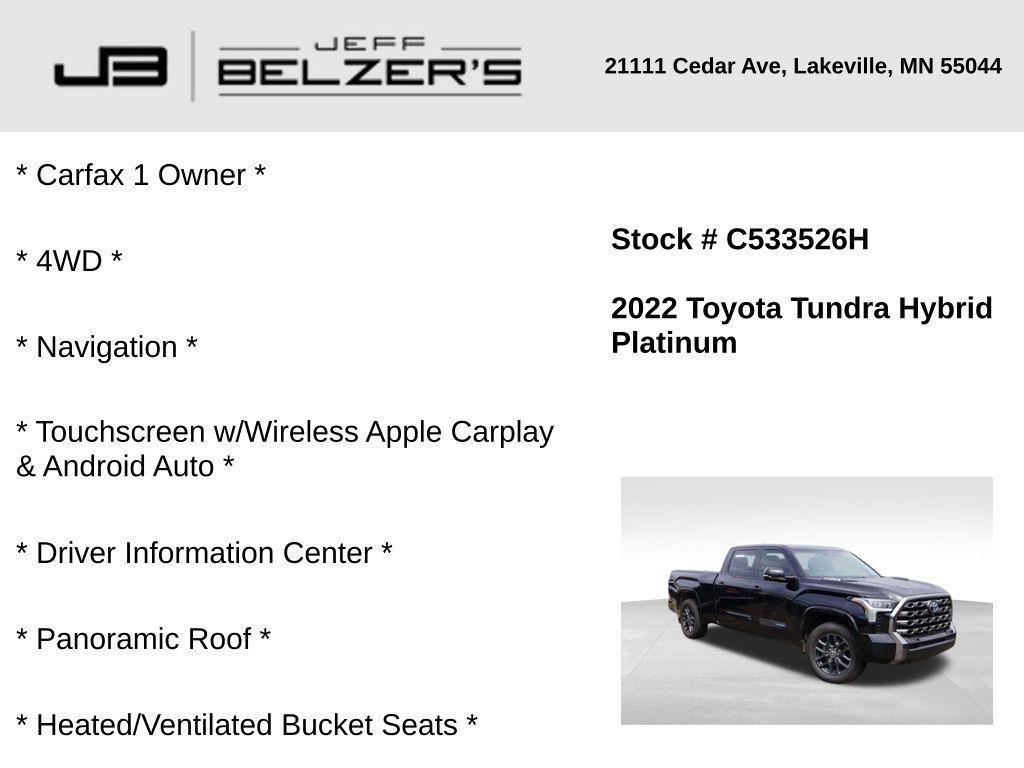 used 2022 Toyota Tundra Hybrid car, priced at $48,459