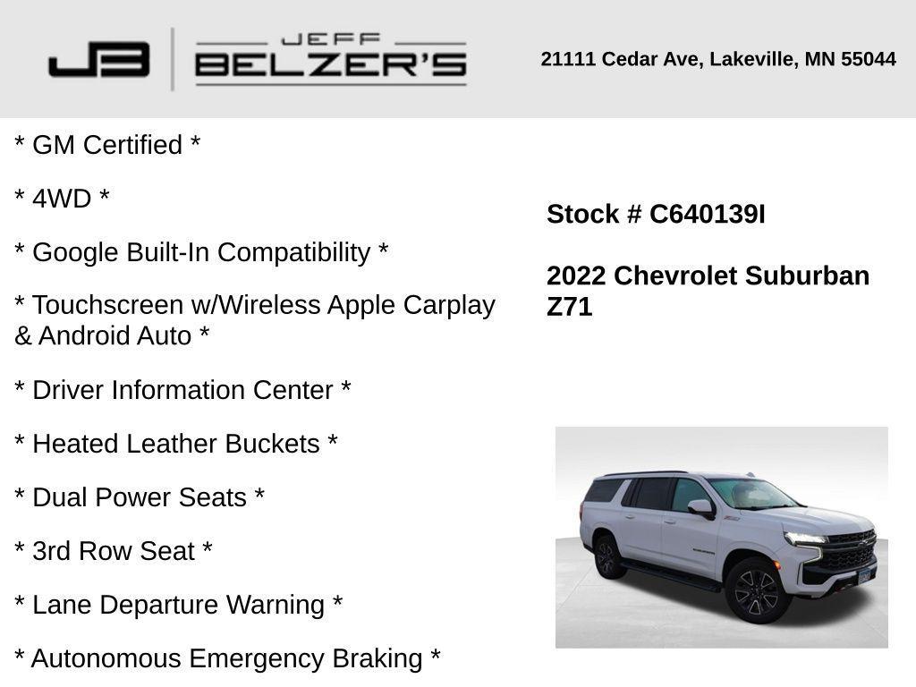used 2022 Chevrolet Suburban car, priced at $47,966