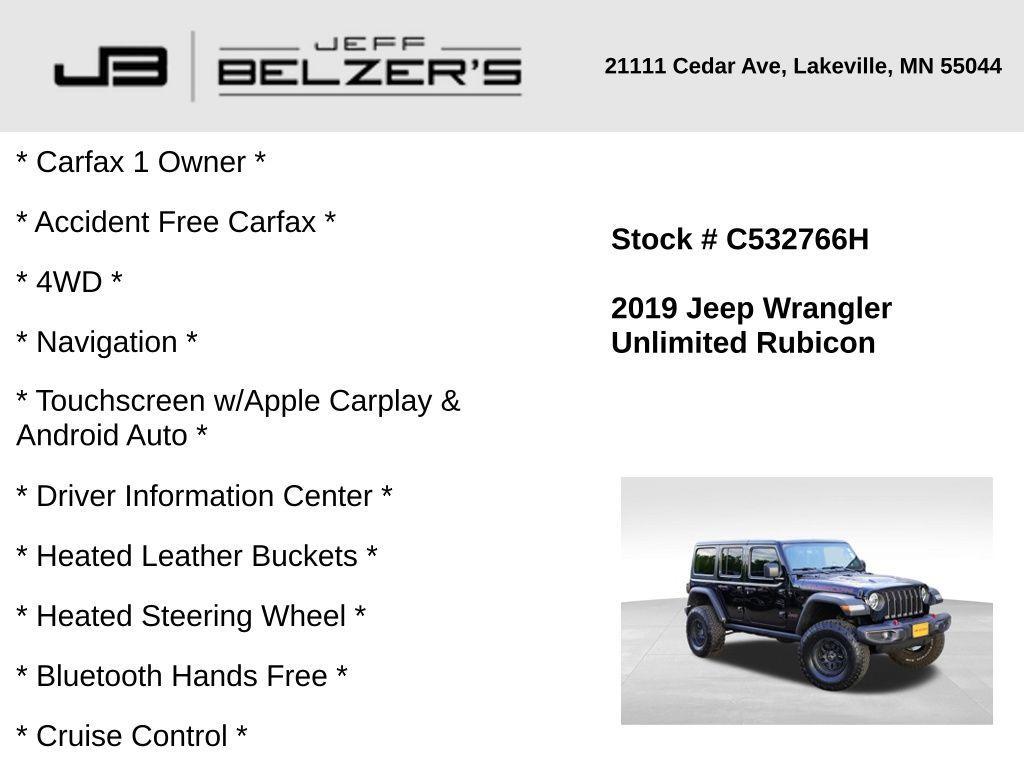 used 2019 Jeep Wrangler Unlimited car, priced at $29,423