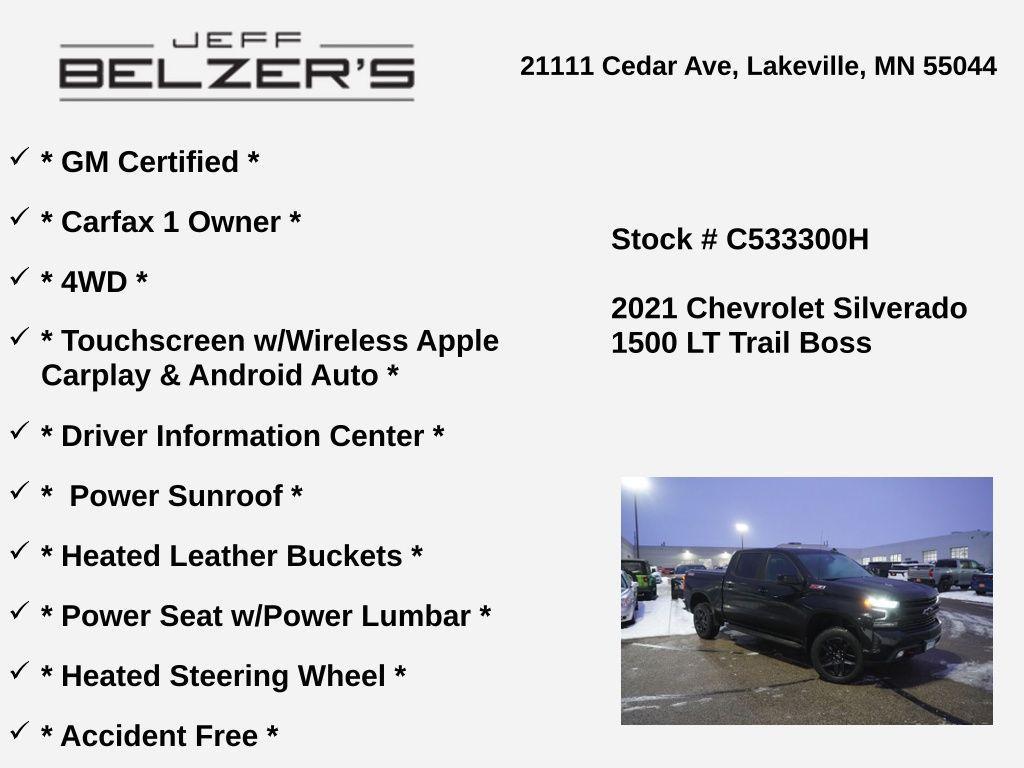 used 2021 Chevrolet Silverado 1500 car, priced at $42,996