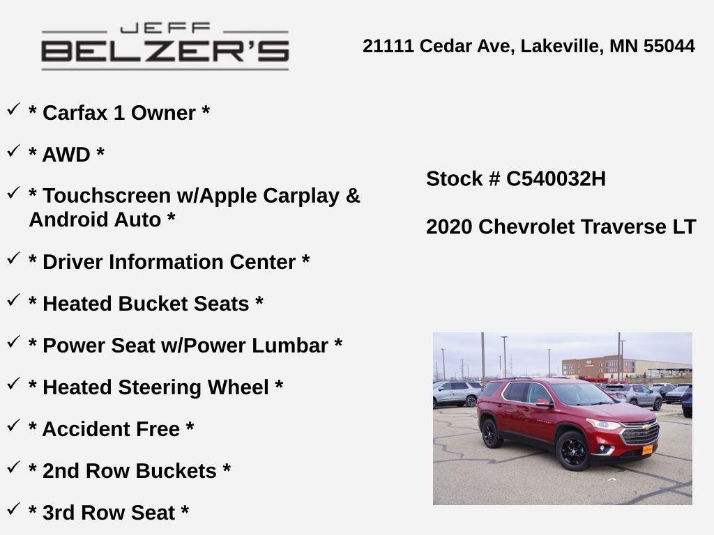 used 2020 Chevrolet Traverse car, priced at $20,875