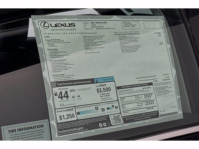 new 2024 Lexus ES 300h car, priced at $47,172