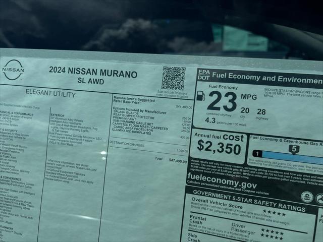 new 2024 Nissan Murano car, priced at $43,300