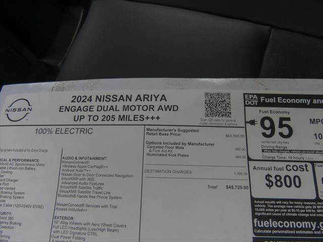 new 2024 Nissan ARIYA car, priced at $44,591