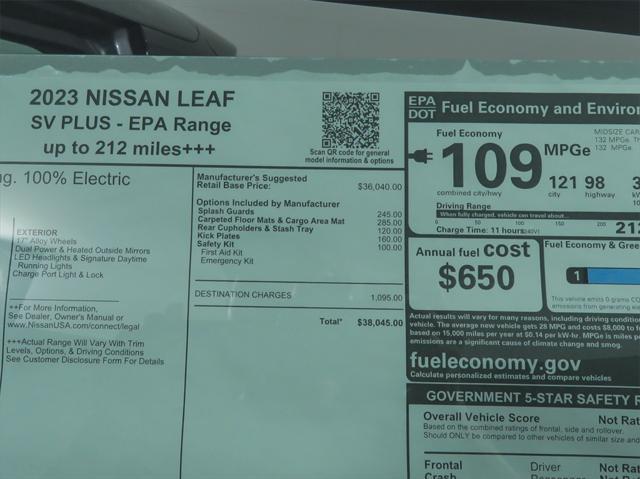 new 2023 Nissan Leaf car, priced at $23,545
