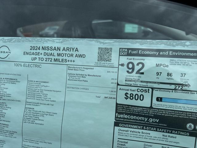 new 2024 Nissan ARIYA car, priced at $46,691
