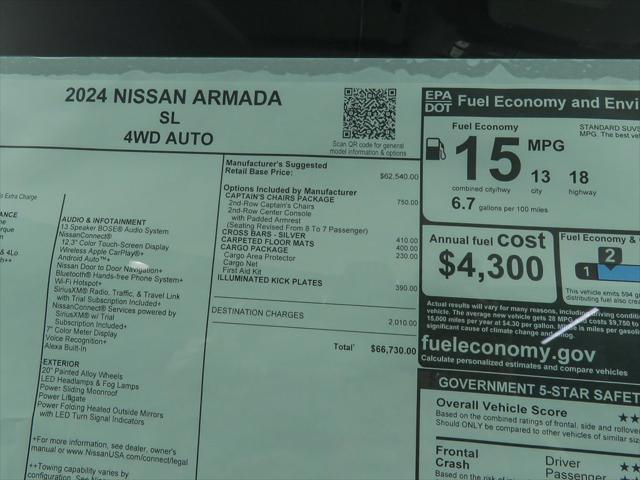 new 2024 Nissan Armada car, priced at $61,876