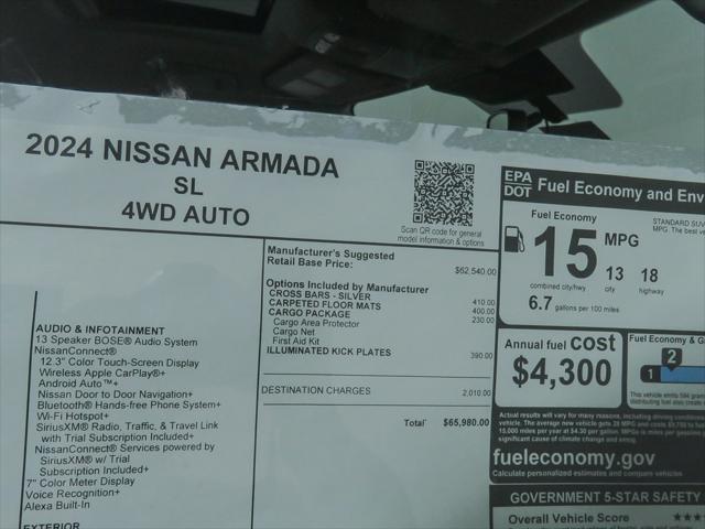 new 2024 Nissan Armada car, priced at $61,212