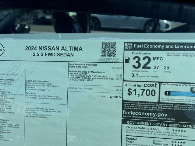 new 2024 Nissan Altima car, priced at $26,345