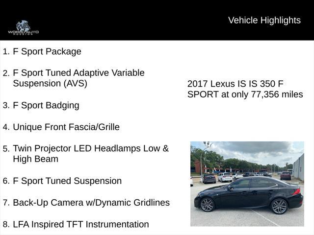 used 2017 Lexus IS 350 car, priced at $26,950