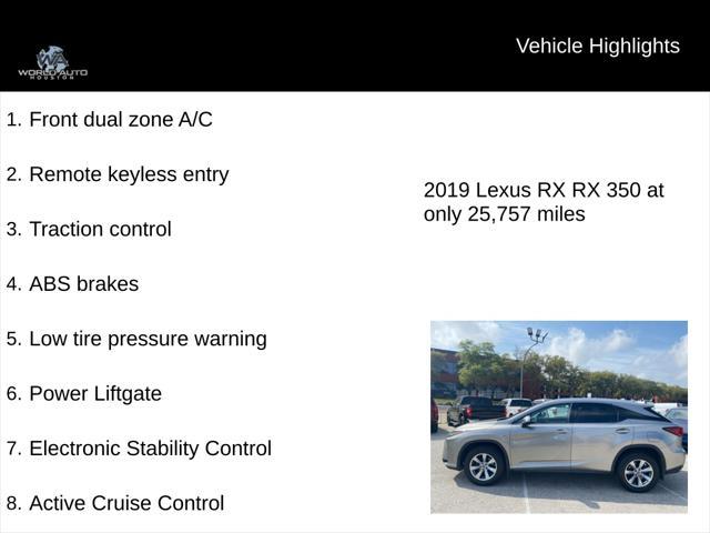 used 2019 Lexus RX 350 car, priced at $35,995