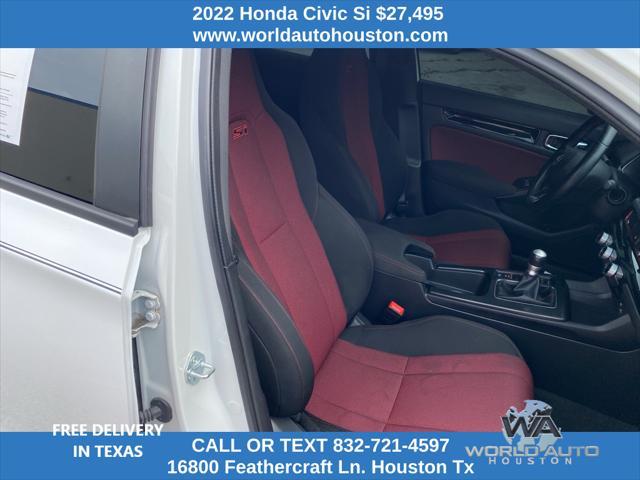 used 2022 Honda Civic Si car, priced at $27,495