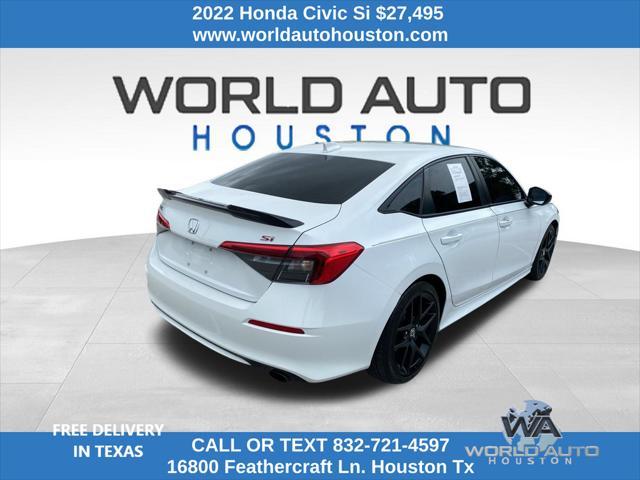 used 2022 Honda Civic Si car, priced at $27,495