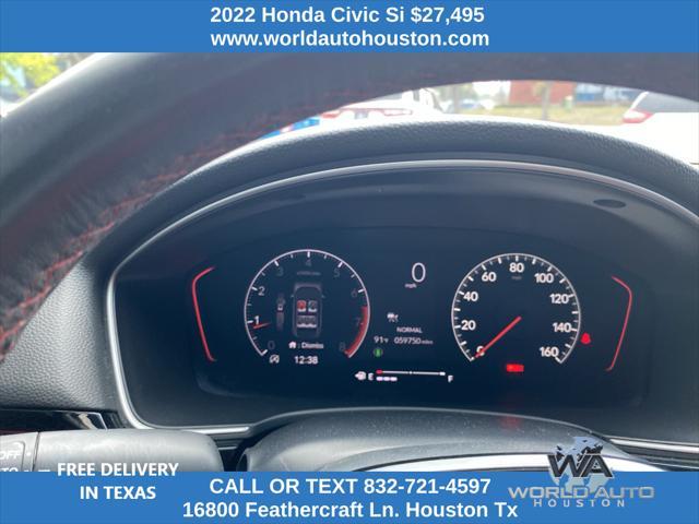 used 2022 Honda Civic Si car, priced at $27,495