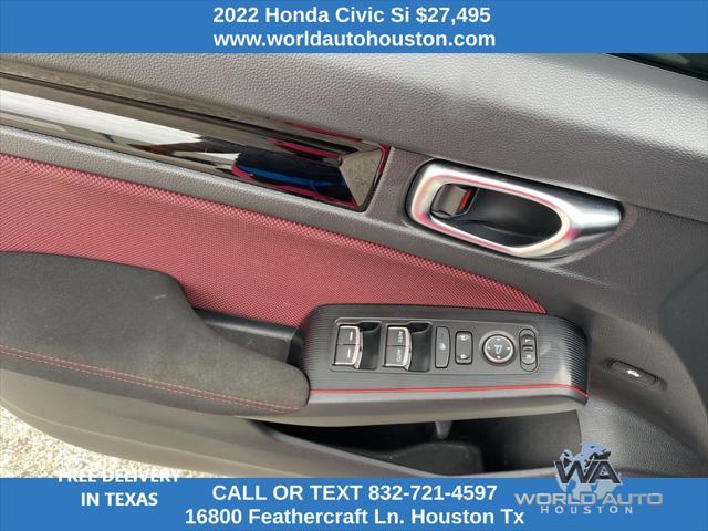 used 2022 Honda Civic Si car, priced at $27,495