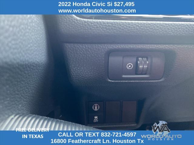 used 2022 Honda Civic Si car, priced at $27,495