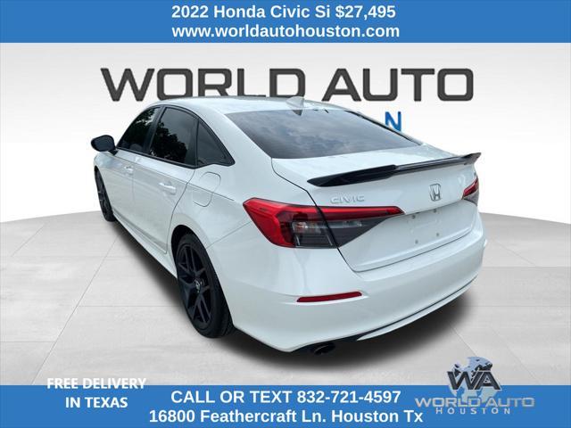 used 2022 Honda Civic Si car, priced at $27,495