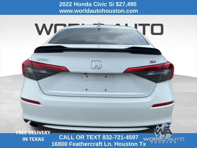 used 2022 Honda Civic Si car, priced at $27,495