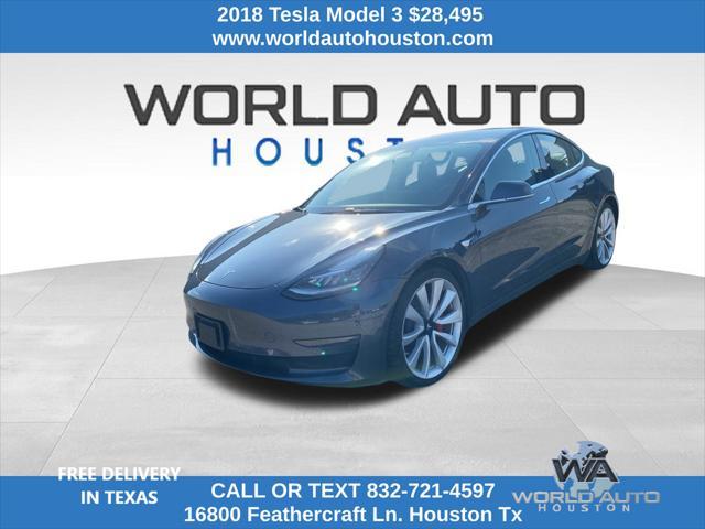 used 2018 Tesla Model 3 car, priced at $28,495