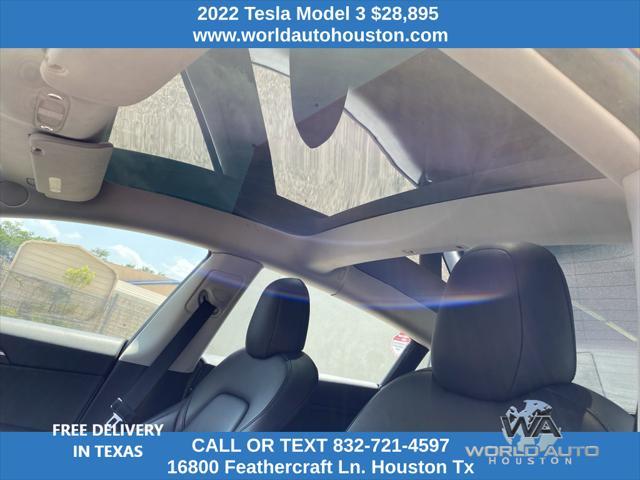 used 2022 Tesla Model 3 car, priced at $28,895