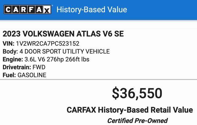 used 2023 Volkswagen Atlas car, priced at $28,957