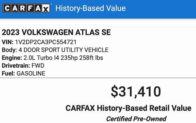 used 2023 Volkswagen Atlas car, priced at $27,933