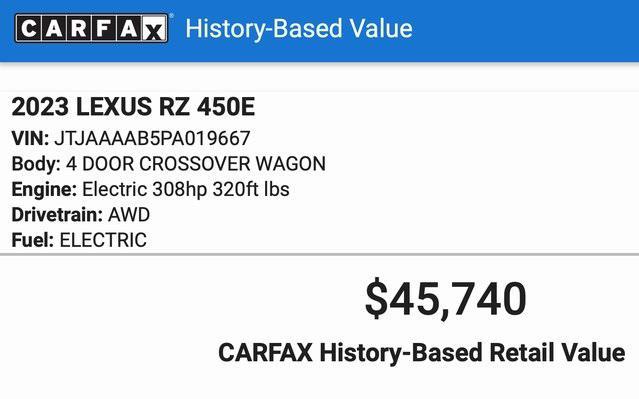 used 2023 Lexus RZ 450e car, priced at $38,757