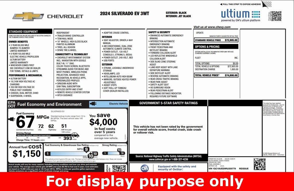 used 2024 Chevrolet Silverado EV car, priced at $44,086