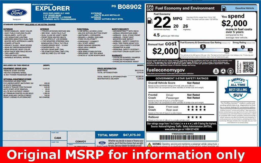 used 2023 Ford Explorer car, priced at $32,653