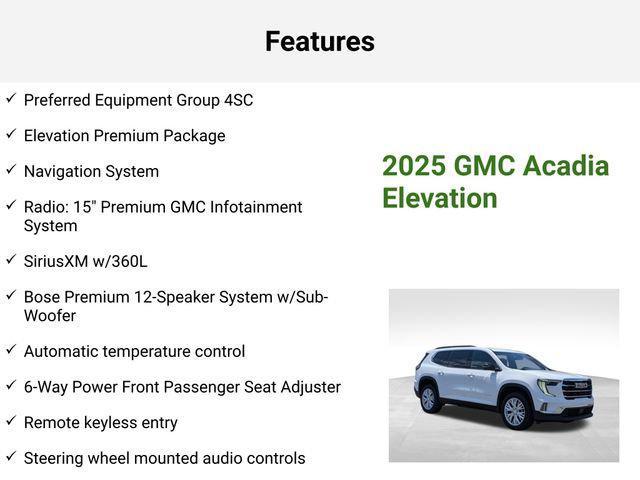 new 2025 GMC Acadia car, priced at $45,788