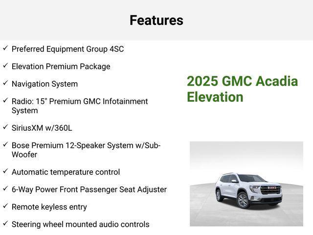 new 2025 GMC Acadia car, priced at $46,538
