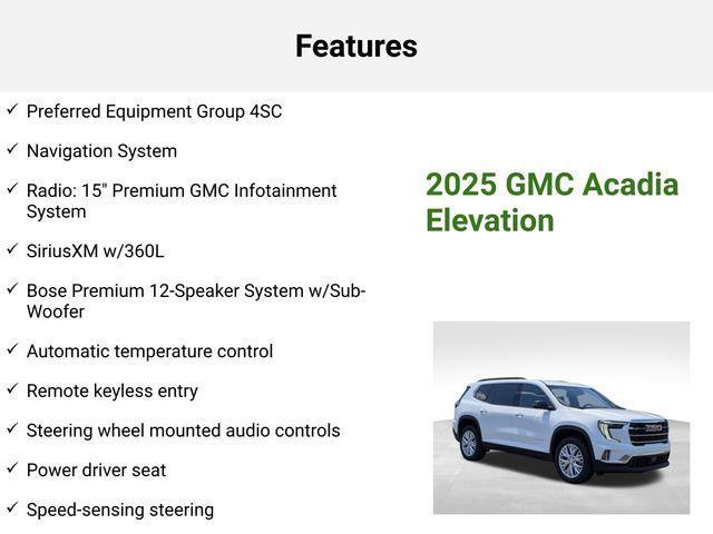 new 2025 GMC Acadia car, priced at $44,443
