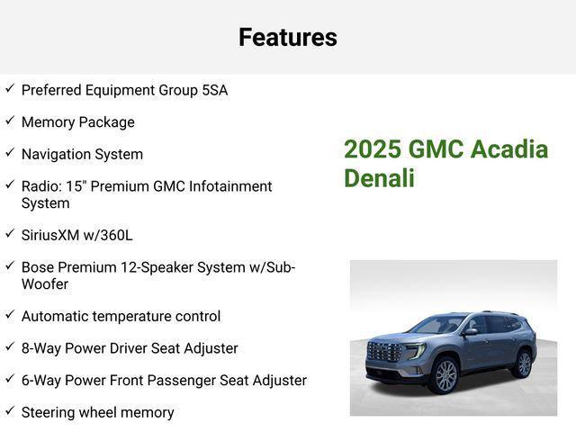 new 2025 GMC Acadia car, priced at $61,185