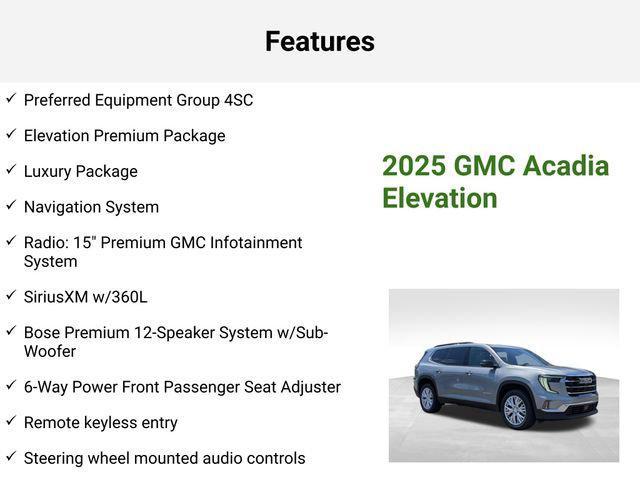 new 2025 GMC Acadia car, priced at $47,048