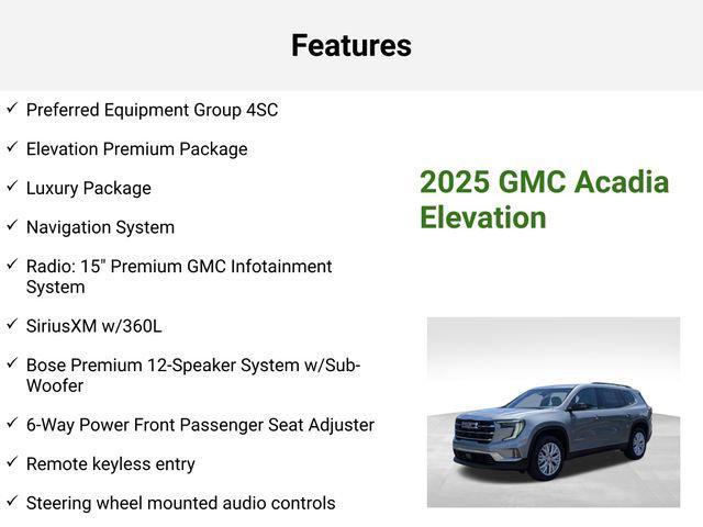 new 2025 GMC Acadia car, priced at $48,481