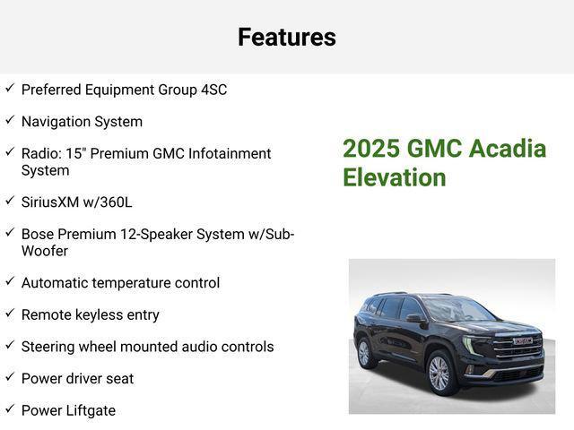 new 2025 GMC Acadia car, priced at $45,682