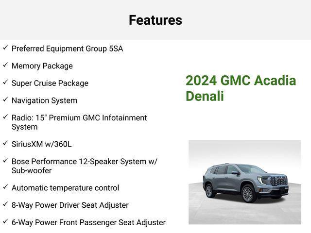 new 2024 GMC Acadia car, priced at $54,865