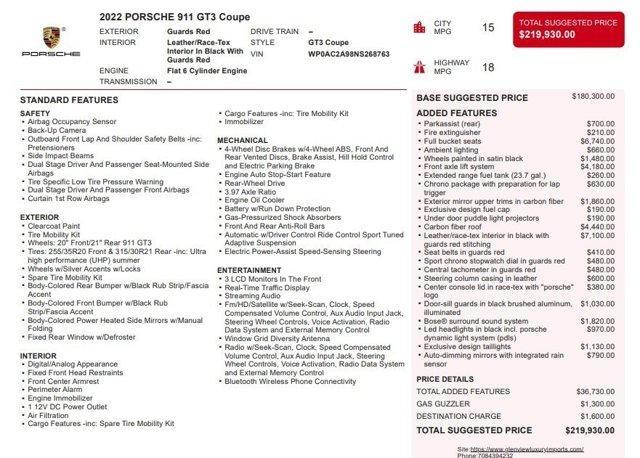 used 2022 Porsche 911 car, priced at $264,888