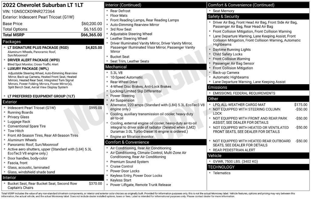 used 2022 Chevrolet Suburban car, priced at $39,987
