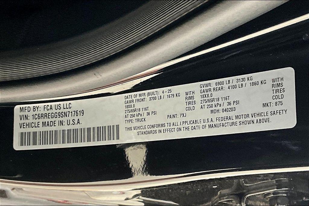 new 2025 Ram 1500 car, priced at $46,060