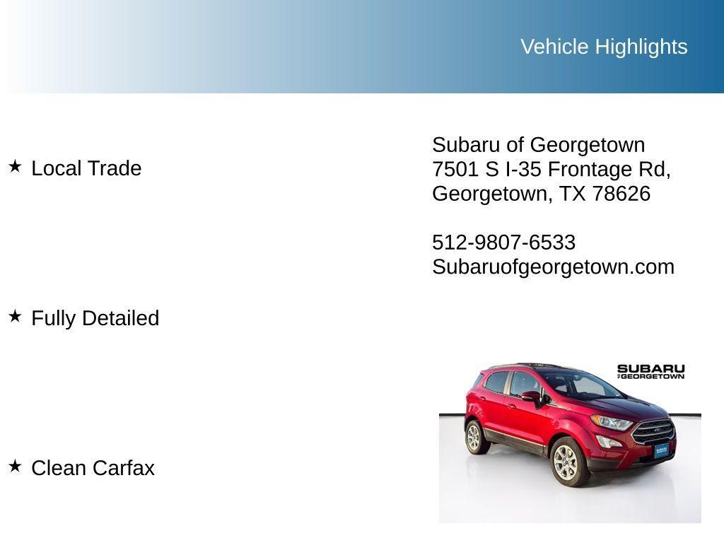 used 2019 Ford EcoSport car, priced at $12,395